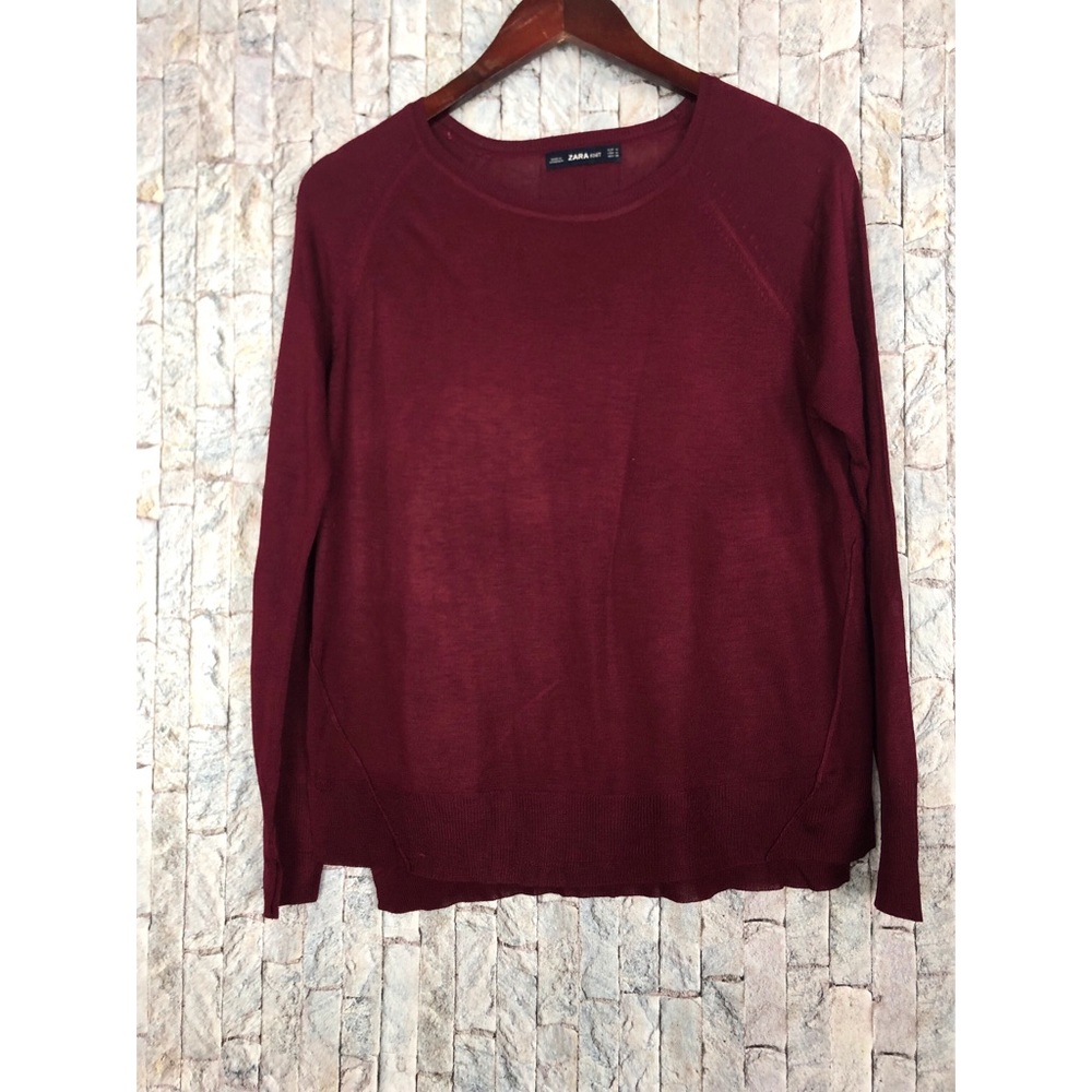 ZARA Knit Burgundy long Sleeve Top